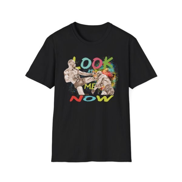 Leon edwards kicking kamaru usman black T-shirt with the phrase Look at me know