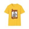 yellow T-shirt mockup with Sugar Ray Leonard on it