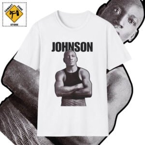 white T-shirt mockup with Jack Johnson on it, the first African American boxing champion