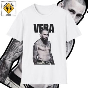 a white T-shirt mockup with ufc fighter Marlon Chito Vera on it