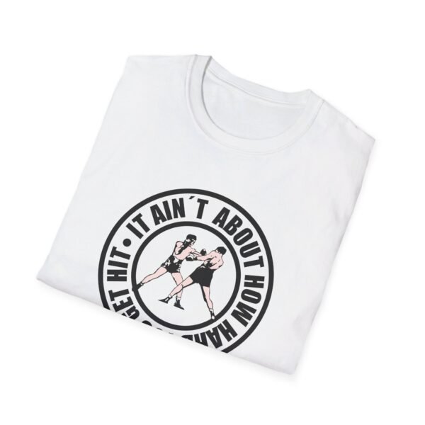 a mockup of a Boxing Phrase white Tee