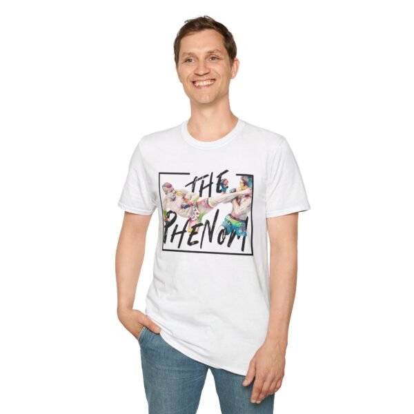 a smiley guy wearing a Vitor Belfort white T-shirt