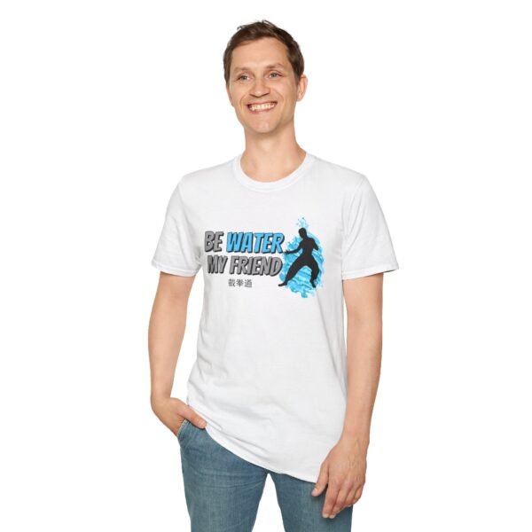 model wearing Be Water Master Lee Tee at the gym
