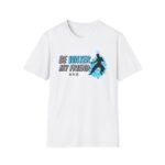 Bruce Lee shadow blending into water patterns on tee