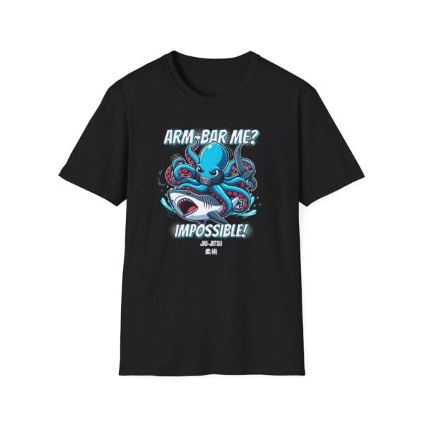 Jiujitsu Impossible Armbar Tee in black – octopus vs shark design