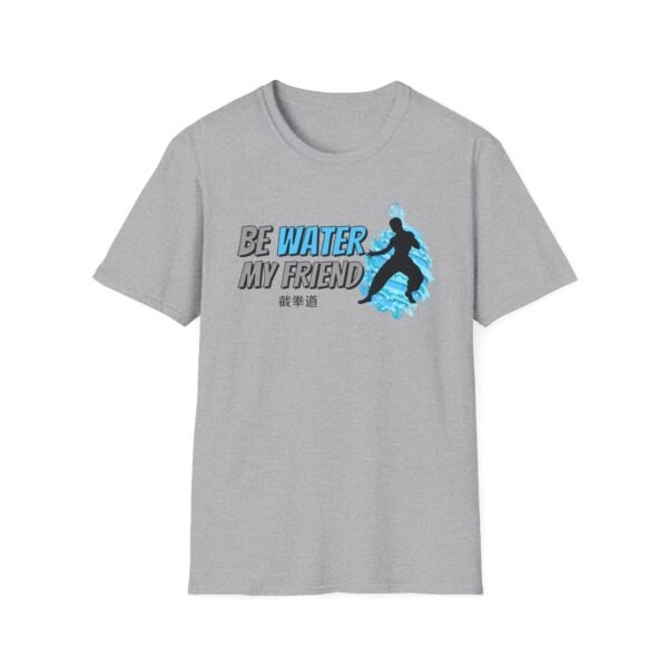 gray version of Be Water Master Lee martial arts shirt