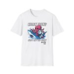 octopus wrapping shark in an armbar on a tee design