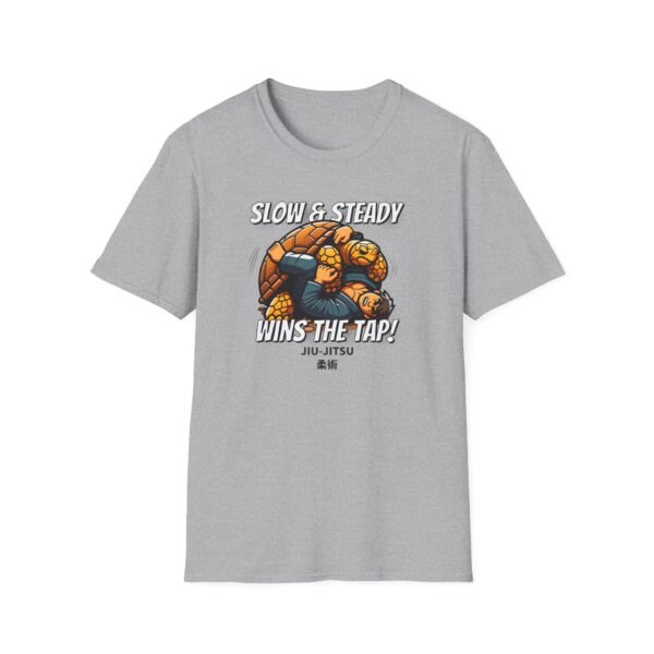 gray shirt with turtle and grappler jiujitsu art