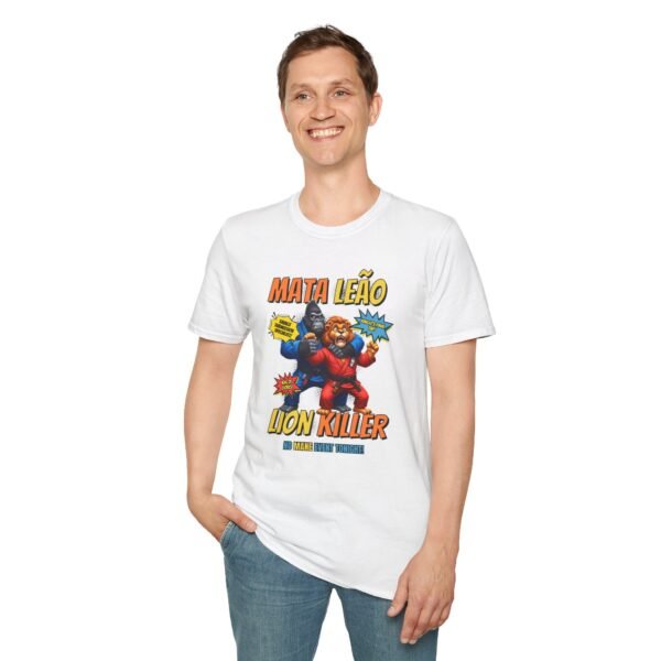 Model wearing tee posing in RNC position