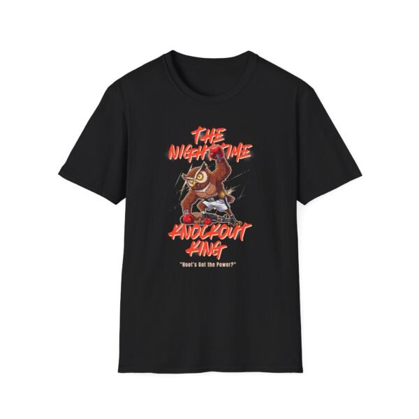 Nighttime knockout king owl boxing t-shirt in black