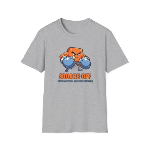 Square Off Tee in gray with chalk and sketchbook