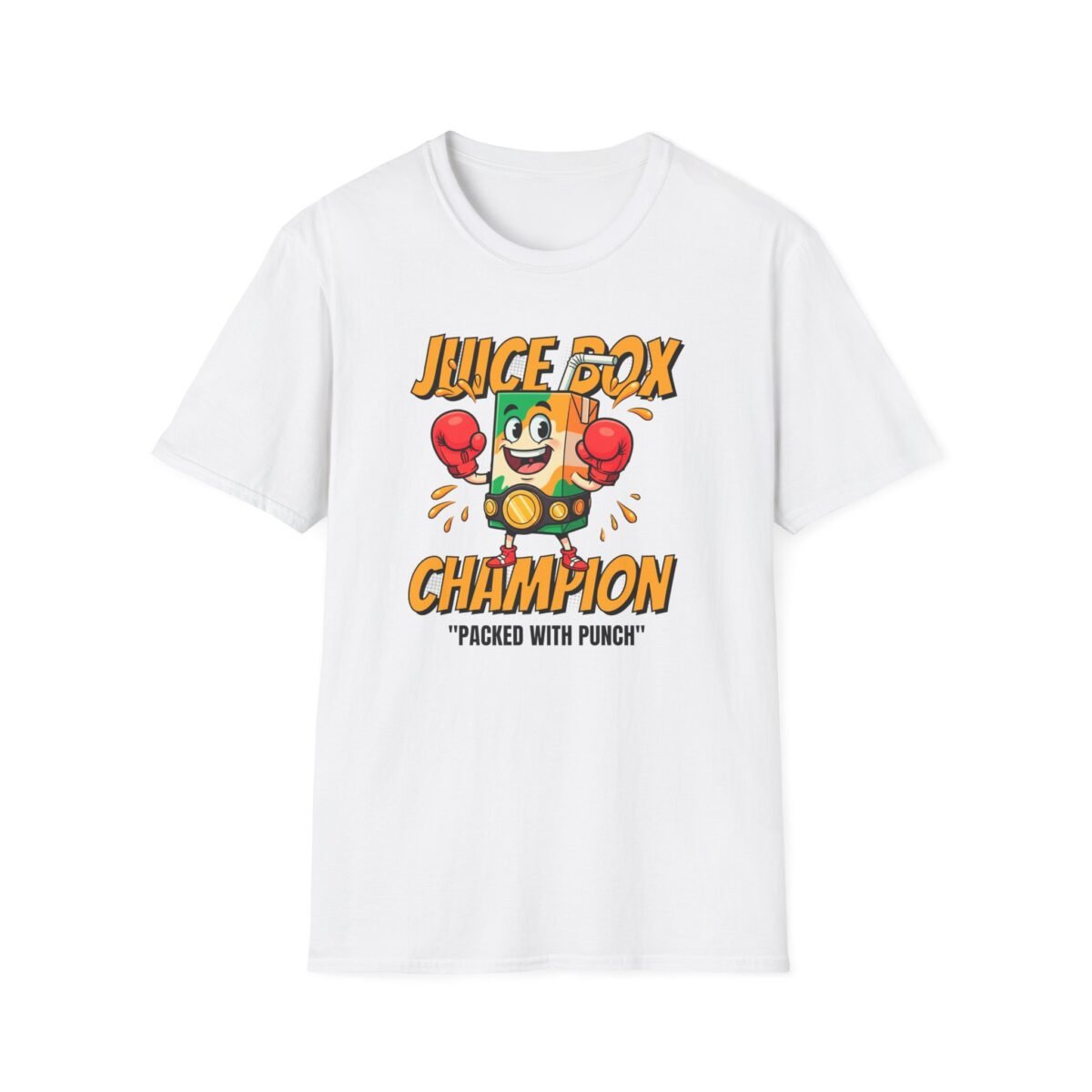 Juice box with boxing gloves and champion belt fighting design