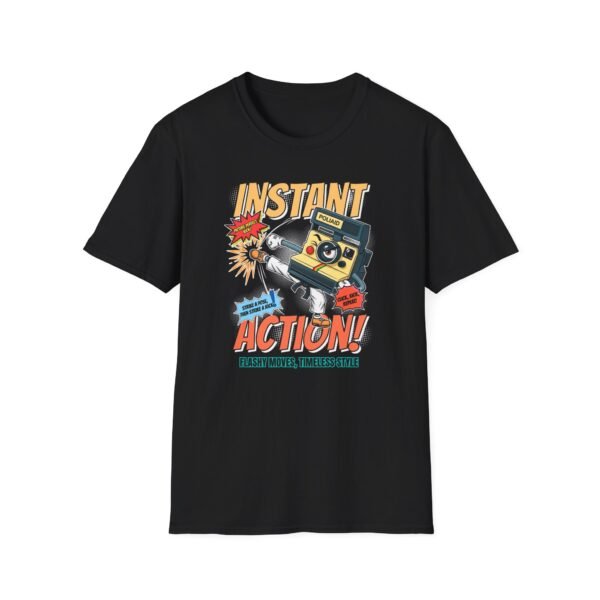 Instant Action Tee in black with photo props