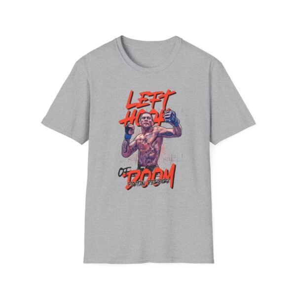 Left Hook of Doom tee in gray