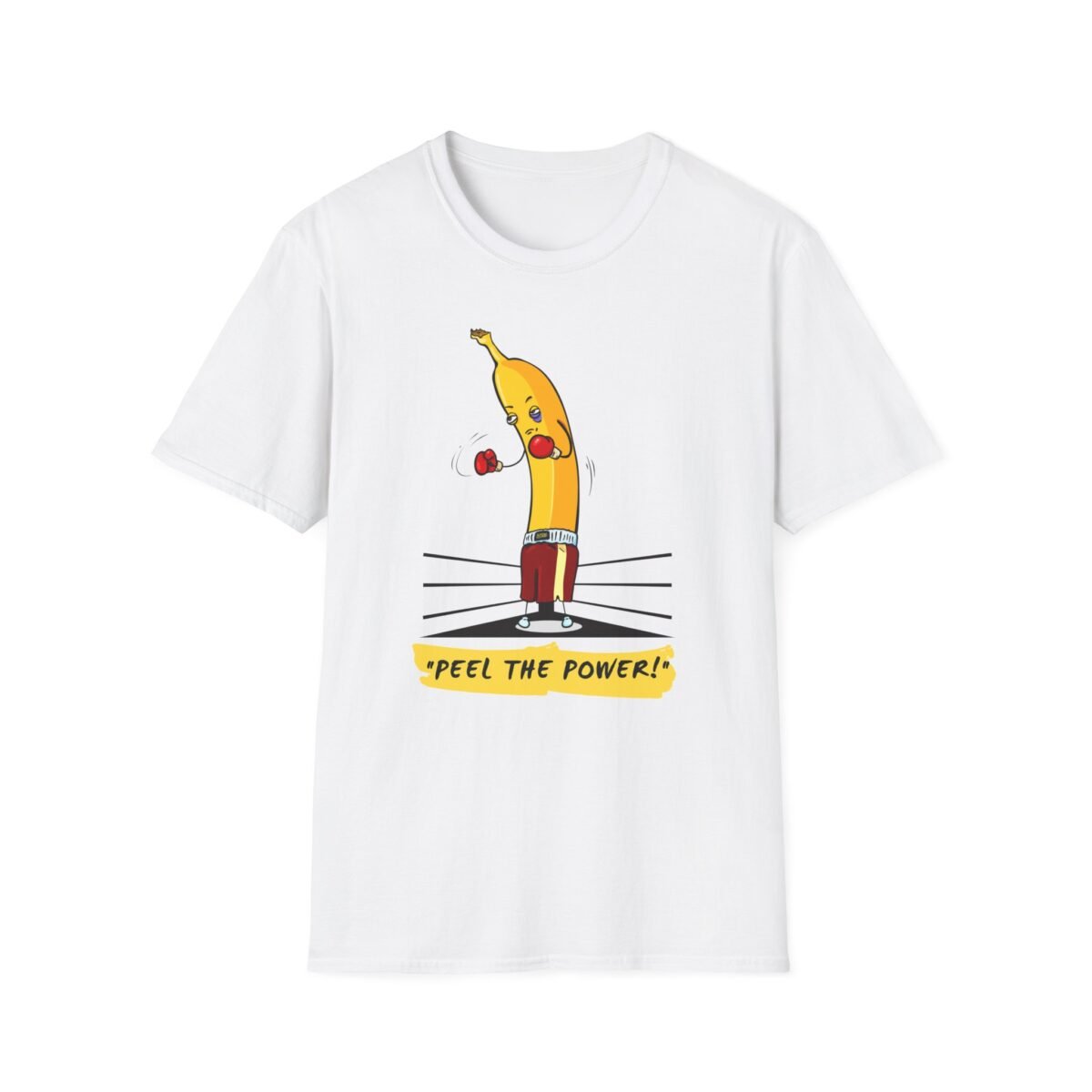 Banana with boxing gloves cartoon design