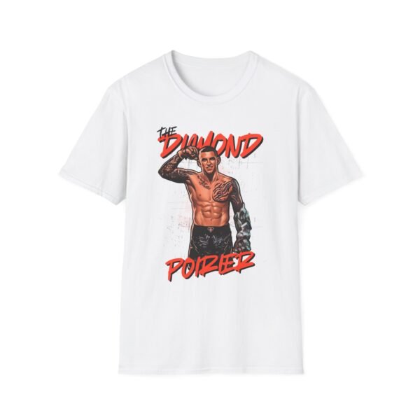 Dustin Poirier with a glowing diamond hand artwork