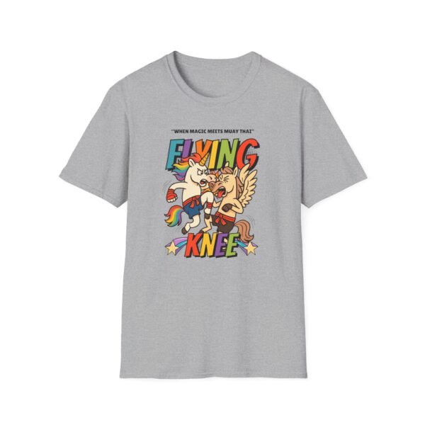 Flying Knee Tee in heather gray laid out