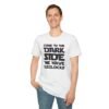 Model wearing Dark Side Leglocks tee
