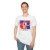 Model wearing Saint Denis flag shirt