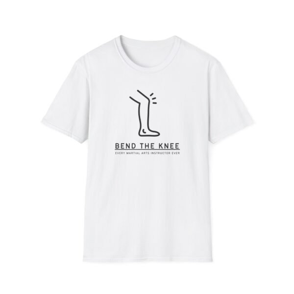 Leg bending graphic with “Bend the Knee” phrase
