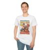 Model wearing Bear Hug Champion Tee with playful expression