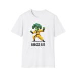 Broccoli cartoon character in karate gi ready to fight