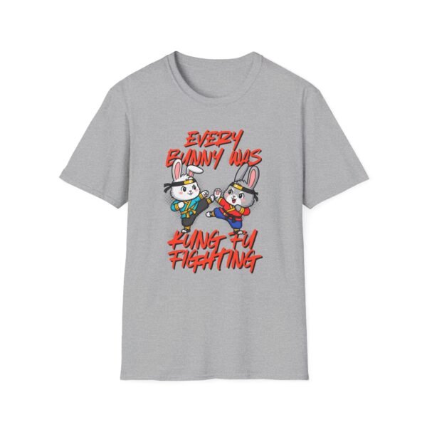 Every bunny kung fu fighting t-shirt in heather gray