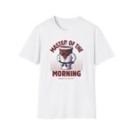 Coffee mug in karate gi with black belt and sunglasses