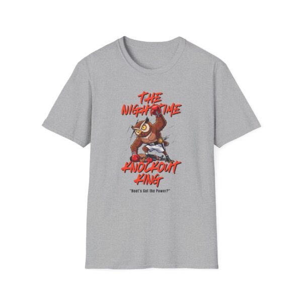 Nighttime knockout king owl boxing t-shirt in heather gray