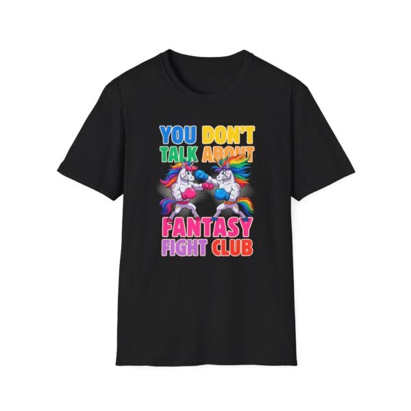 Fantasy fight club unicorn boxing t-shirt in black