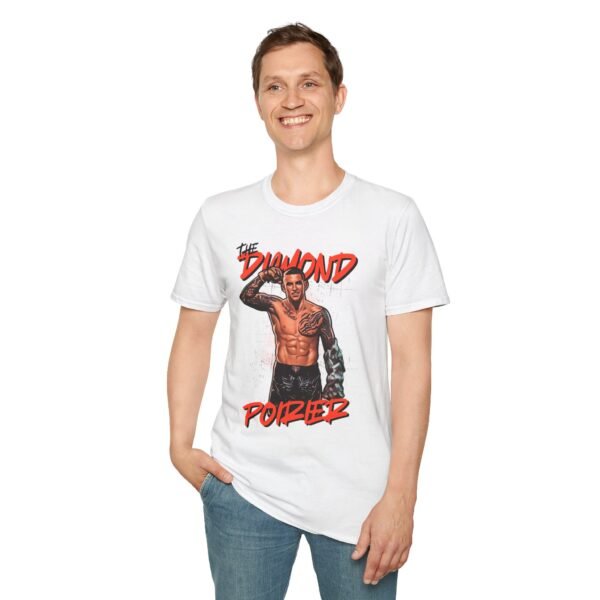 Model wearing Dustin Poirier diamond tee