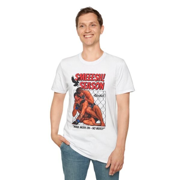 Model wearing Smesh Season Khabib tee