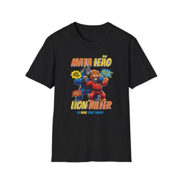 Mata Leão Tee in black folded on gym mat